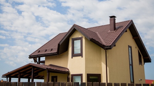 Металлочерепица Камея GL 0,5 Velur20 RAL 8017 шокола